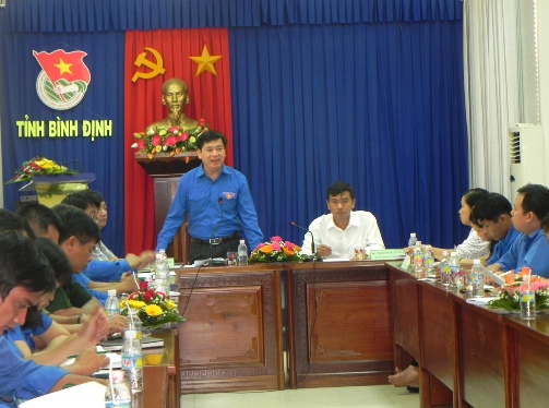 Đồng chí Nguyễn Long Hải - Bí thư Trung ương Đoàn, Chủ tịch Hội đồng Đội Trung ương phát biểu kết luận buổi làm việc